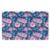 Pink Flowers And Hummingbird Print Polyester Doormat