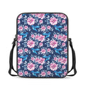Pink Flowers And Hummingbird Print Rectangular Crossbody Bag