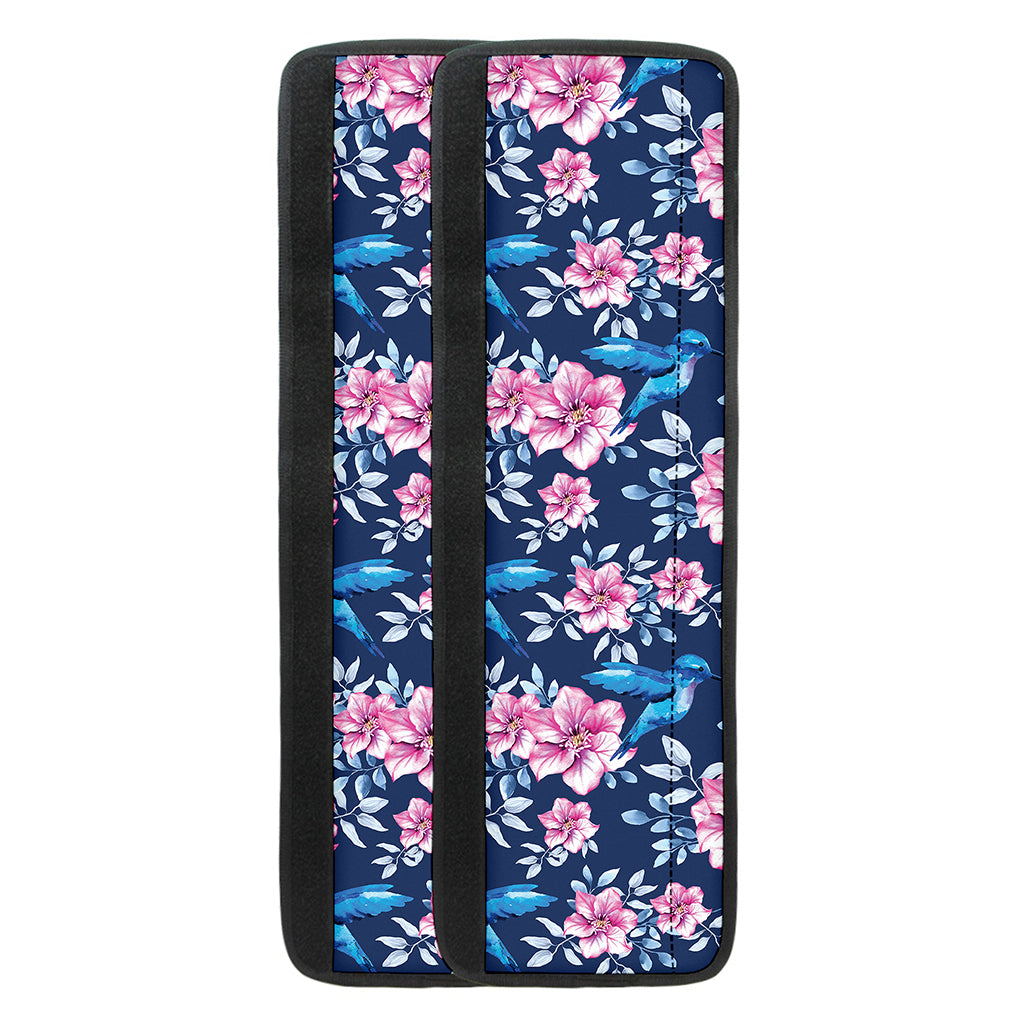 Pink Flowers And Hummingbird Print Refrigerator Handle Covers