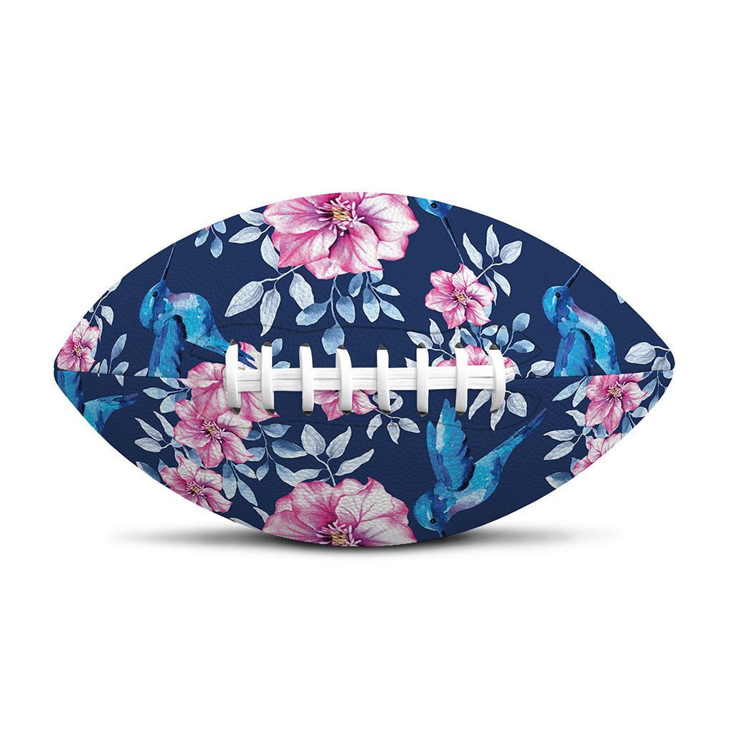 Pink Flowers And Hummingbird Print Rugby Ball
