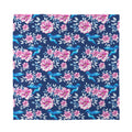 Pink Flowers And Hummingbird Print Silk Bandana