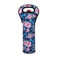 Pink Flowers And Hummingbird Print Single Neoprene Wine Tote