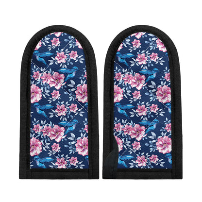 Pink Flowers And Hummingbird Print Skillet Handle Cover