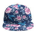 Pink Flowers And Hummingbird Print Snapback Cap