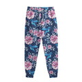 Pink Flowers And Hummingbird Print Sweatpants