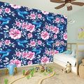 Pink Flowers And Hummingbird Print Wall Sticker