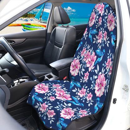 Pink Flowers And Hummingbird Print Waterproof Car Seat Cover