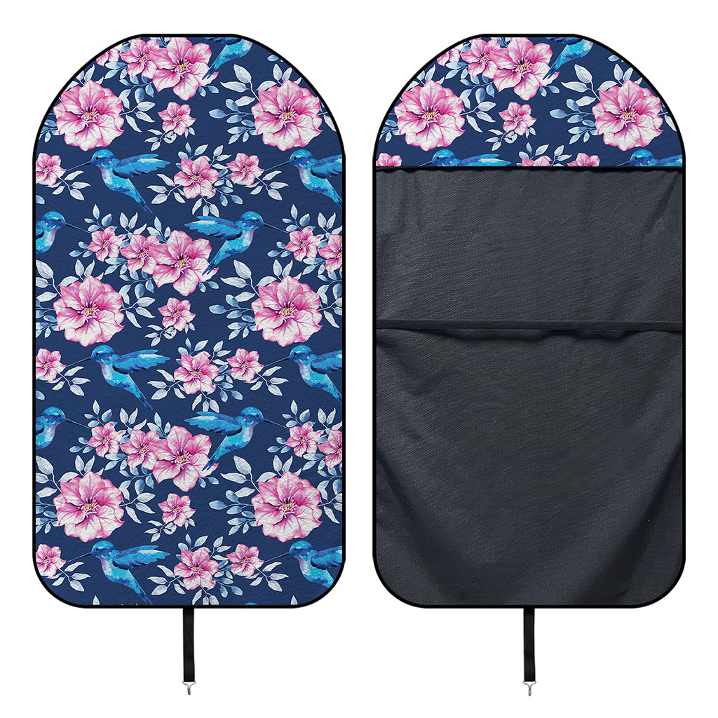 Pink Flowers And Hummingbird Print Waterproof Car Seat Cover