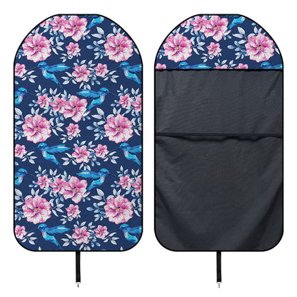 Pink Flowers And Hummingbird Print Waterproof Car Seat Cover