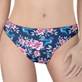 Pink Flowers And Hummingbird Print Women's Thong
