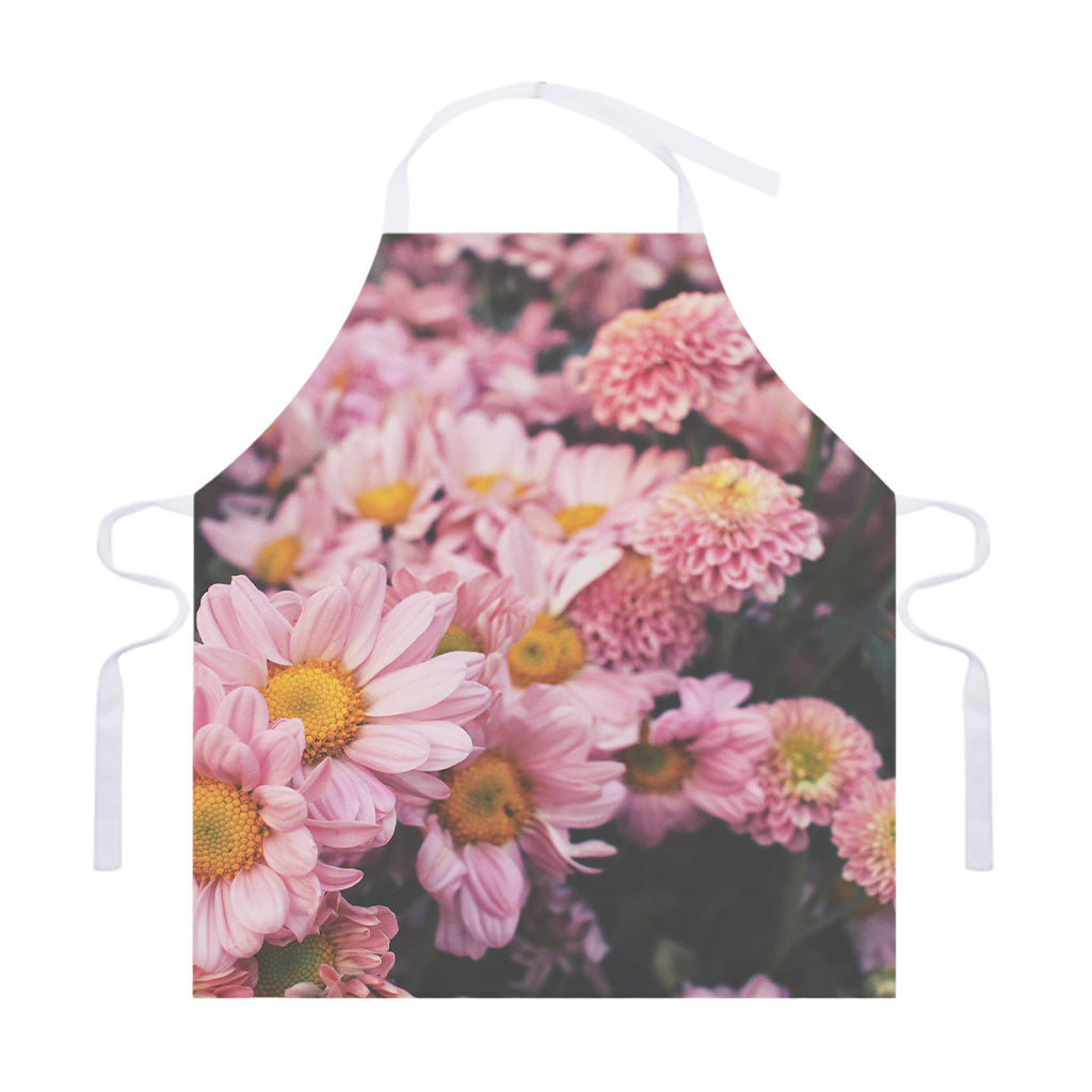 Pink Flowers Print Adjustable Apron