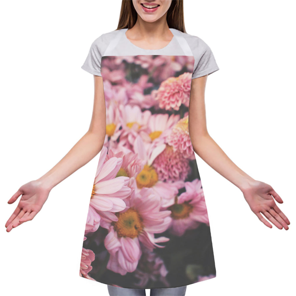 Pink Flowers Print Adjustable Apron
