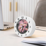 Pink Flowers Print Alarm Clock