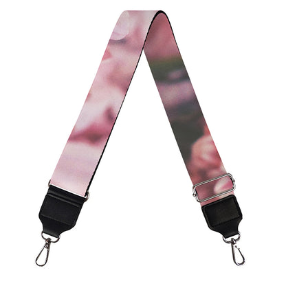 Pink Flowers Print Bag Strap