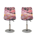 Pink Flowers Print Bar Stool Covers