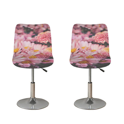 Pink Flowers Print Bar Stool Covers