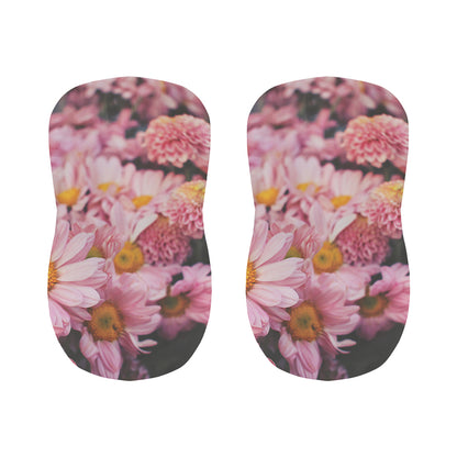 Pink Flowers Print Bar Stool Covers