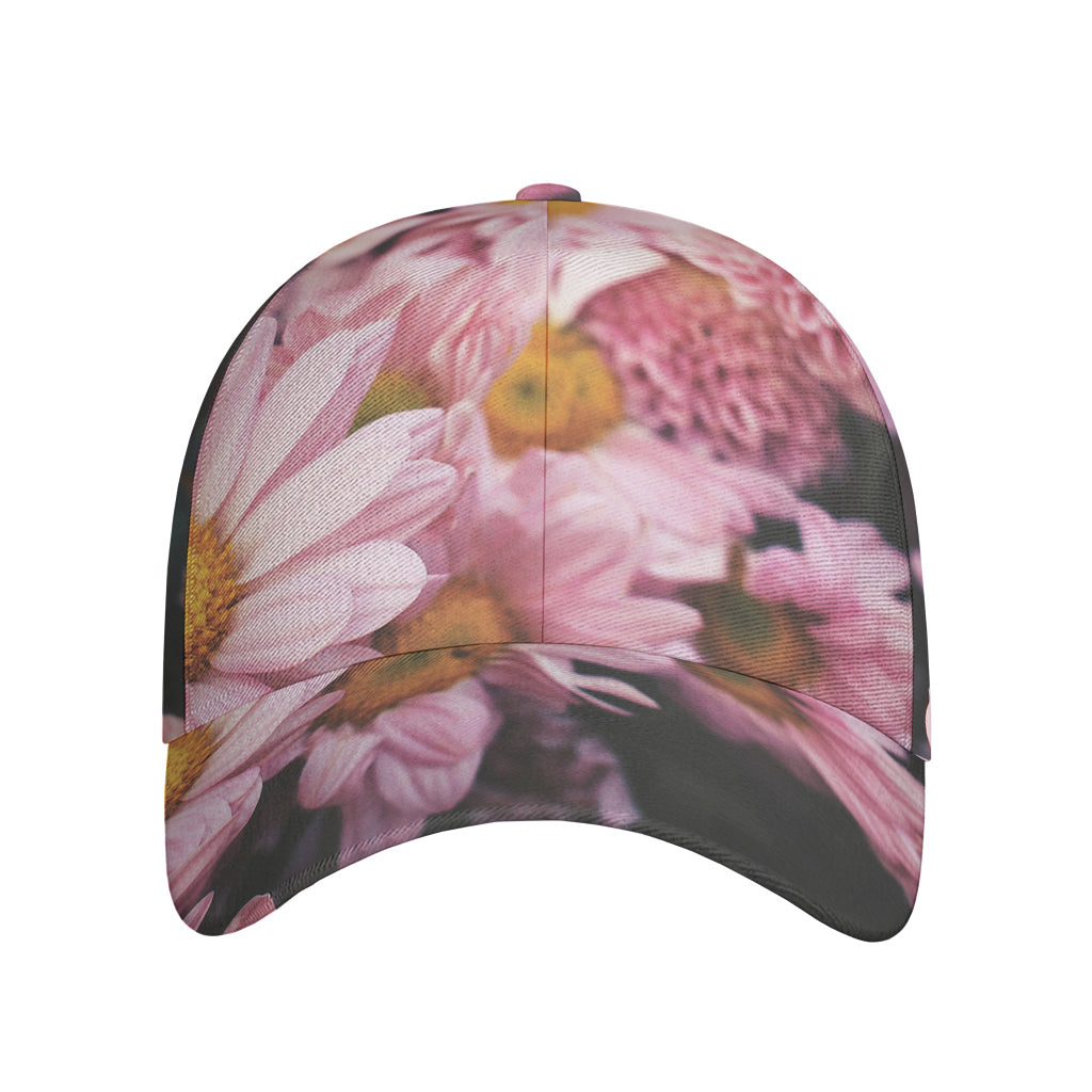 Pink Flowers Print Baseball Cap