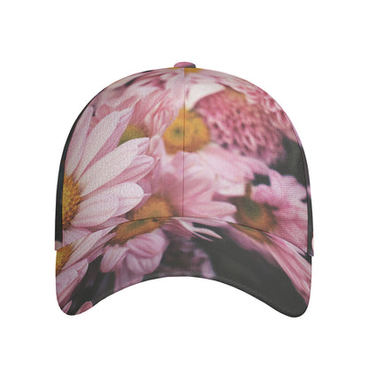 Pink Flowers Print Baseball Cap