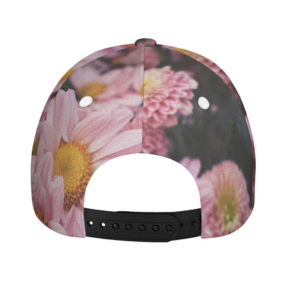 Pink Flowers Print Baseball Cap