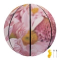 Pink Flowers Print Basketball