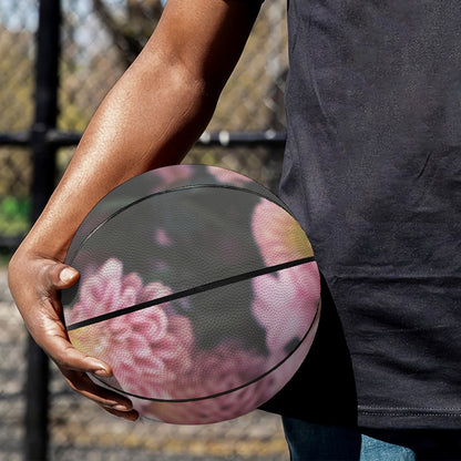 Pink Flowers Print Basketball