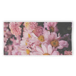 Pink Flowers Print Beach Towel