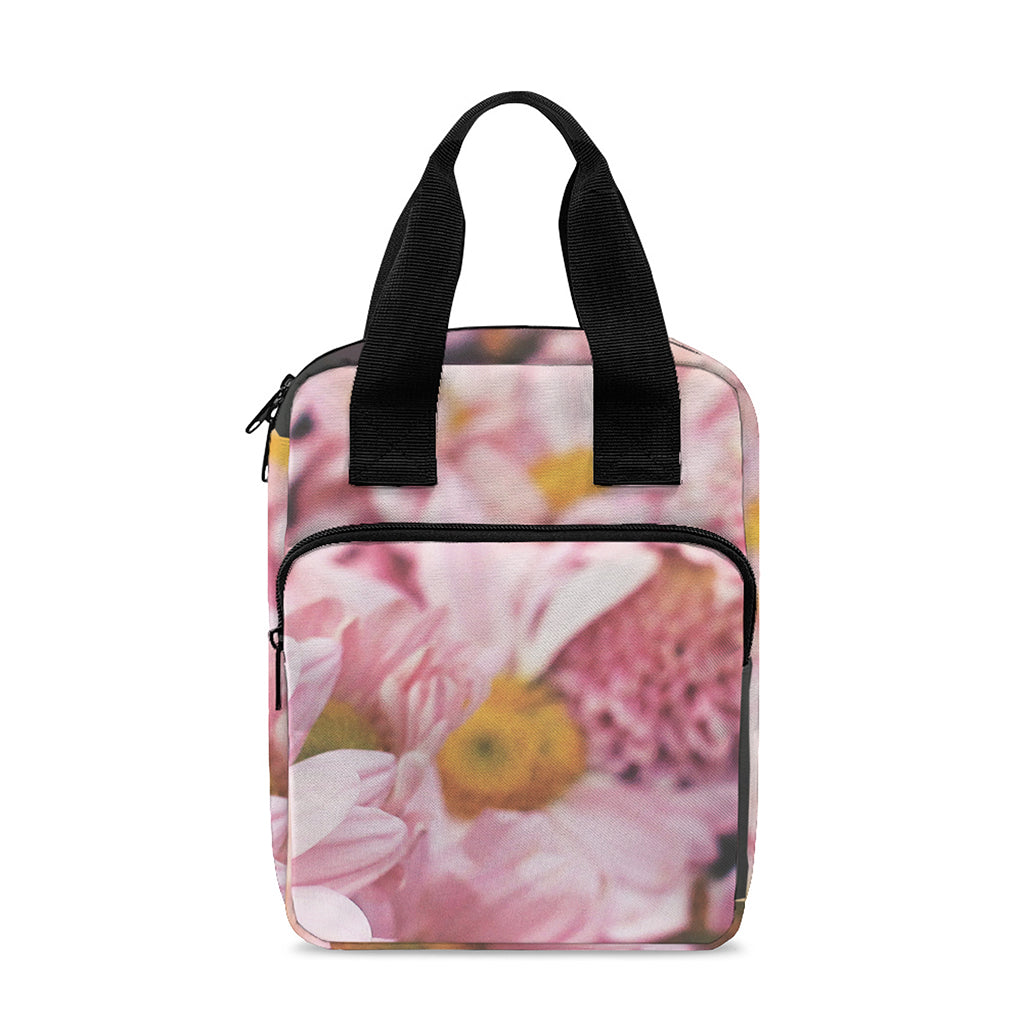Pink Flowers Print Bible Tote Bag