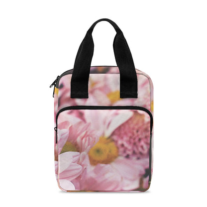 Pink Flowers Print Bible Tote Bag