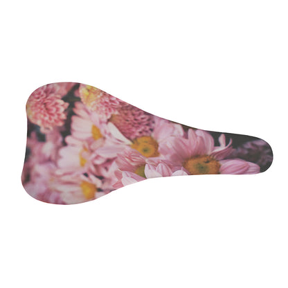 Pink Flowers Print Bicycle Seat Cover
