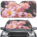 Pink Flowers Print Car Windshield Sun Shade