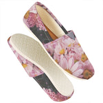 Pink Flowers Print Casual Shoes