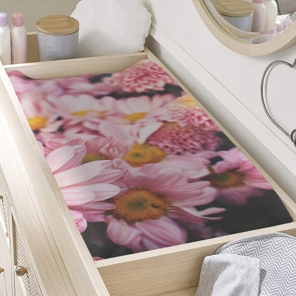 Pink Flowers Print Changing Pad Cover