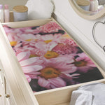 Pink Flowers Print Changing Pad Cover