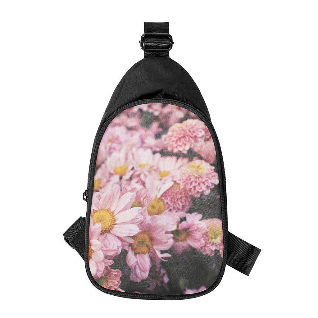 Pink Flowers Print Chest Bag