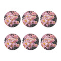 Pink Flowers Print Coaster Set