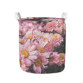 Pink Flowers Print Collapsible Laundry Basket
