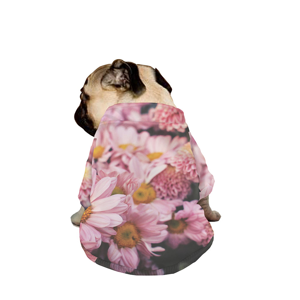 Pink Flowers Print Dog Zip Up Jacket