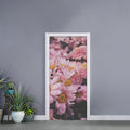 Pink Flowers Print Door Sticker