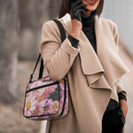 Pink Flowers Print Double Strap Bible Bag