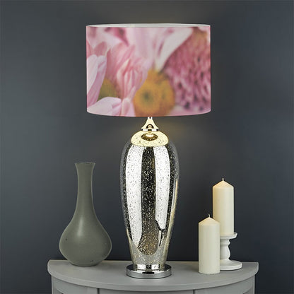 Pink Flowers Print Drum Lamp Shade