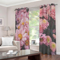 Pink Flowers Print Extra Wide Grommet Curtains