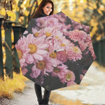 Pink Flowers Print Foldable Umbrella