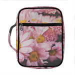 Pink Flowers Print Front Pocket Bible Bag