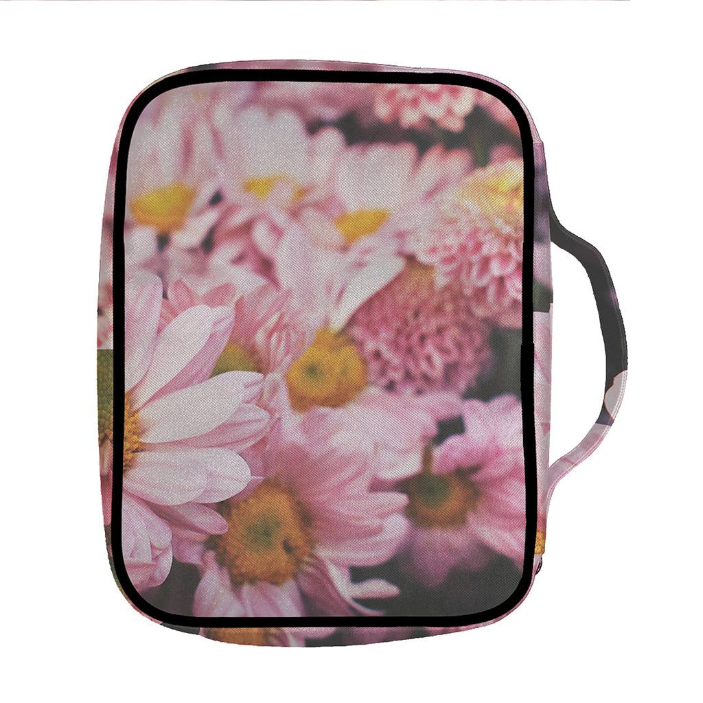 Pink Flowers Print Front Pocket Bible Bag