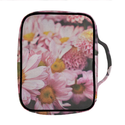 Pink Flowers Print Front Pocket Bible Bag