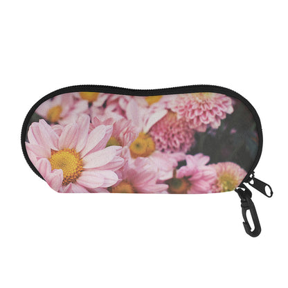 Pink Flowers Print Glasses Case