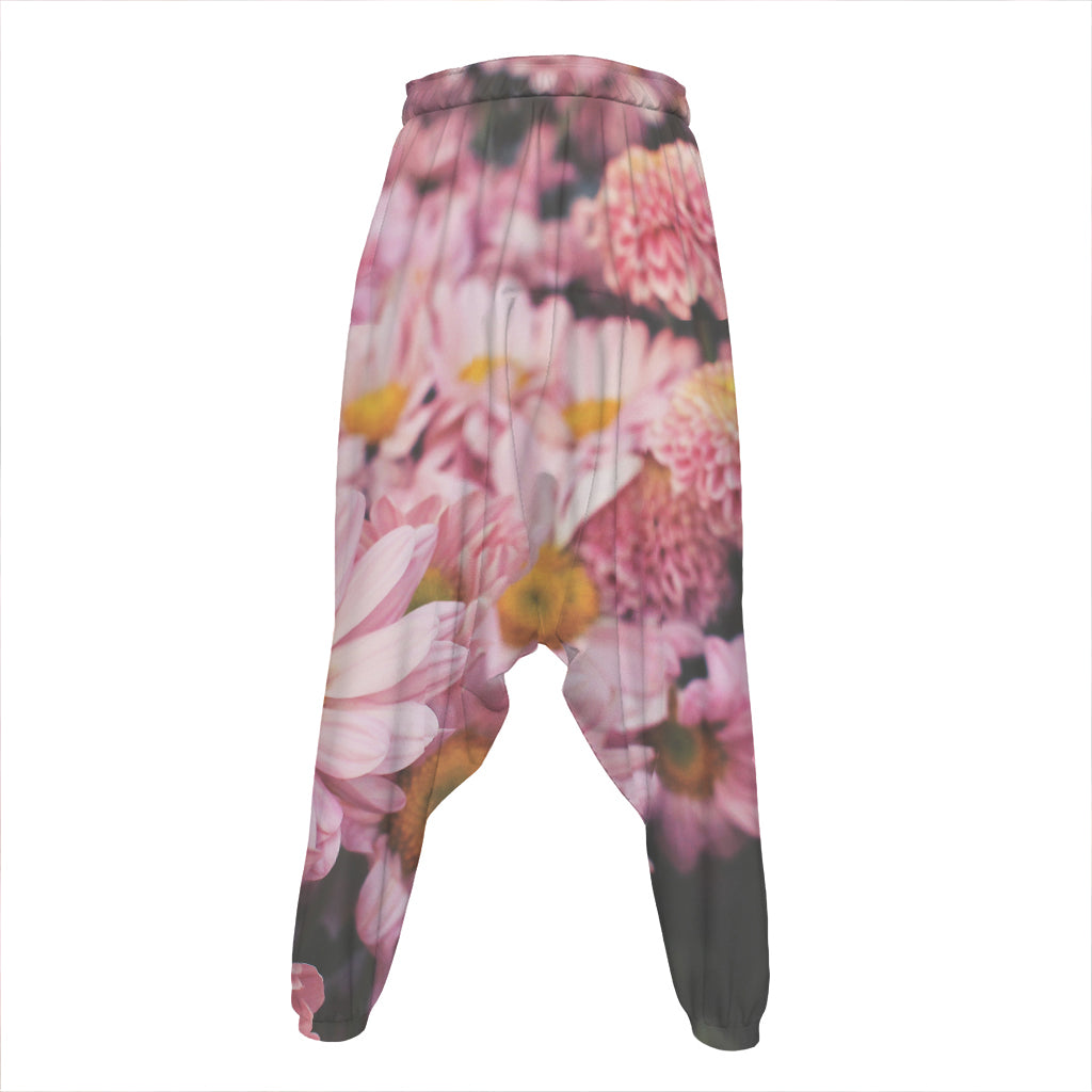 Pink Flowers Print Hammer Pants