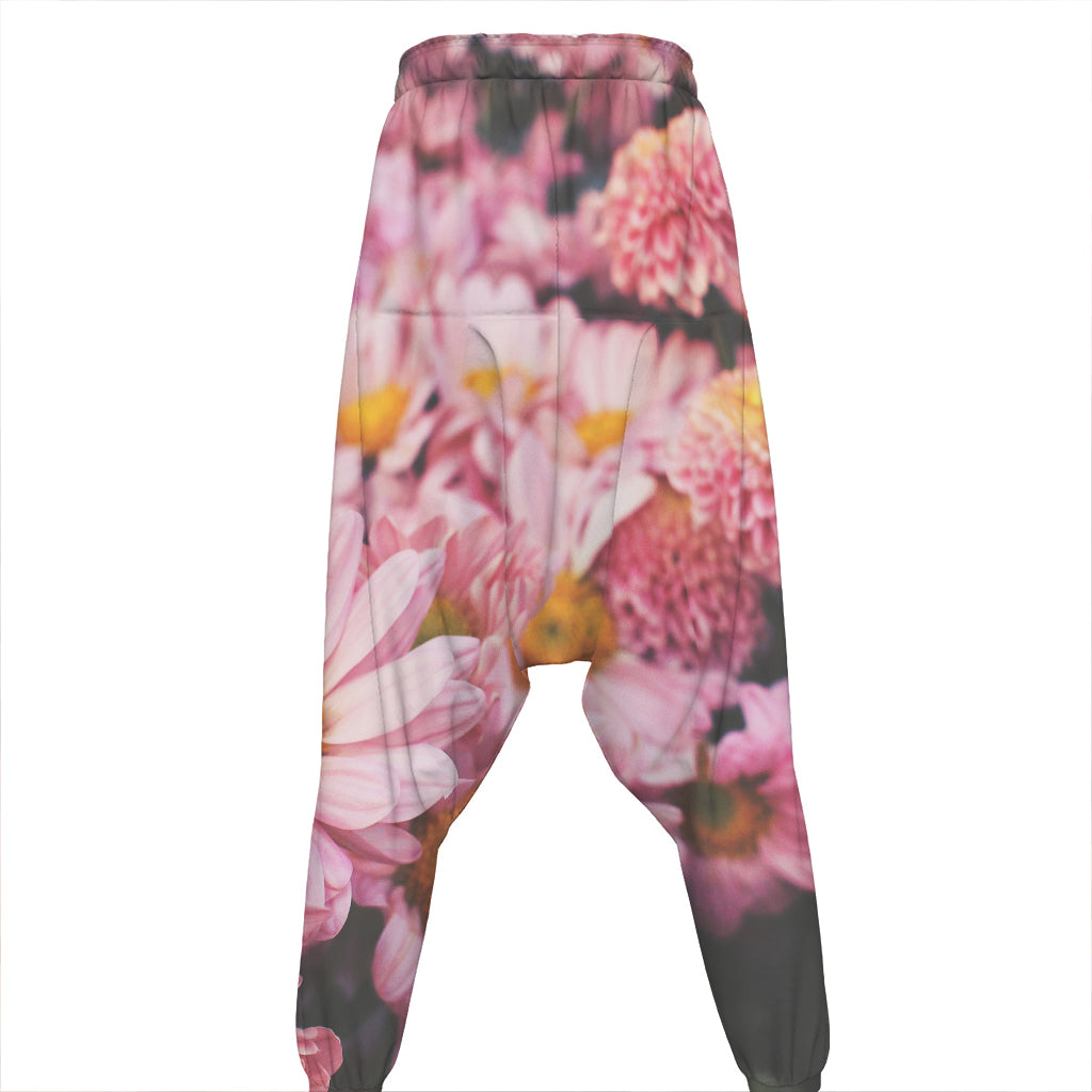Pink Flowers Print Hammer Pants