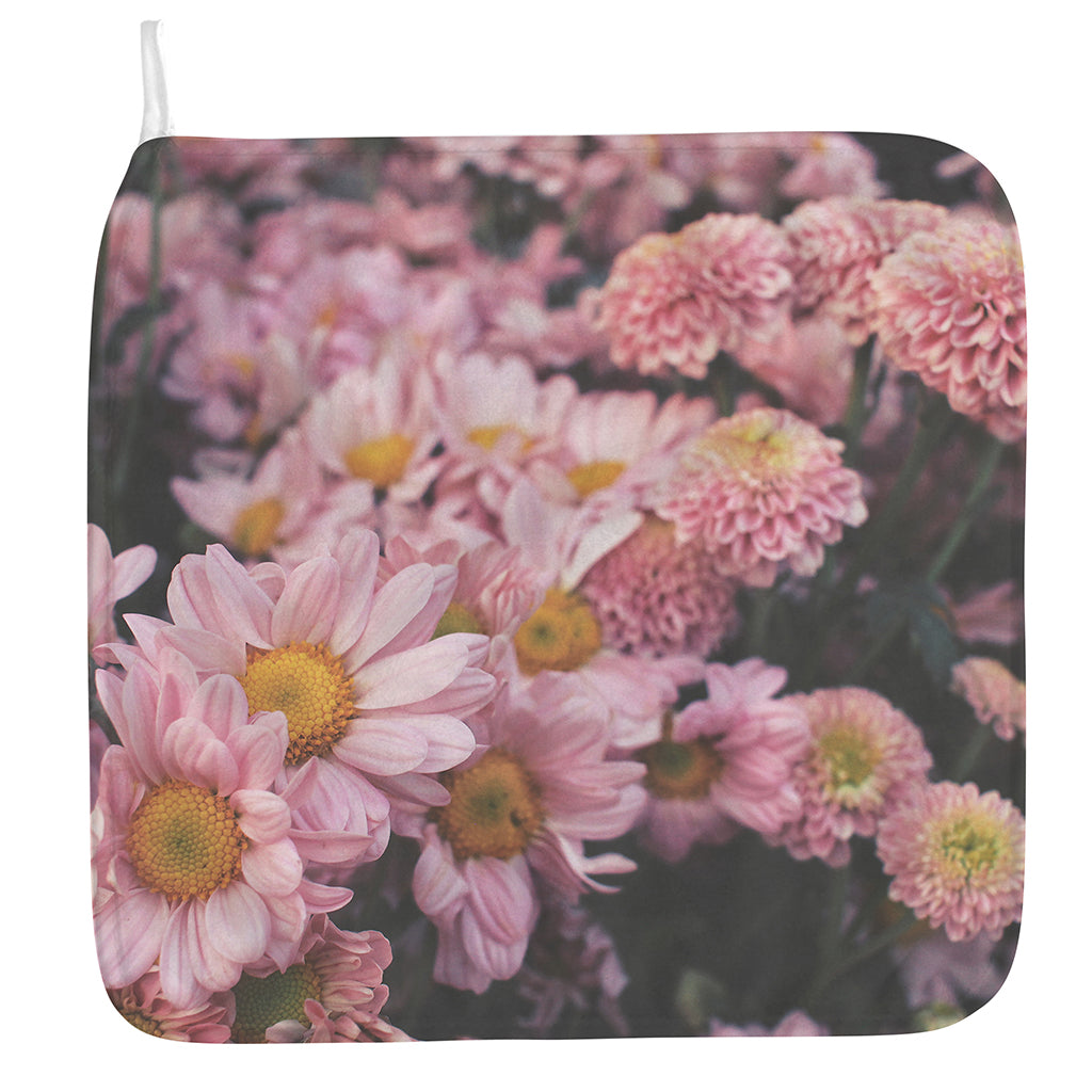 Pink Flowers Print Hand Towel